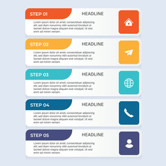 Steps business data visualization timeline process infographic template design with icons