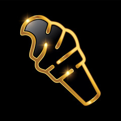Golden Luxury Ice Cream Icon