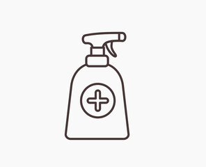 disinfectant spray line art