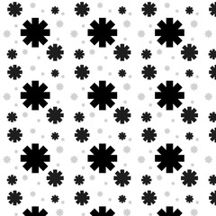 Asterisk seamless pattern on white background. Black on white. Simple texture. Sketchy style. For fabrics, wrapping paper, wallpaper.