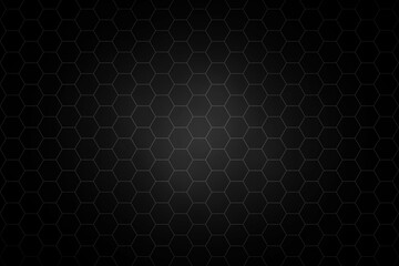 Abstract black hexagon pattern graphic background.
