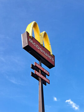 Mexico State, Mexico - Oct 11 2022: McDonald's, the hamburger and fast food restaurant, launches an expansion and digitization plan, apart from the fact that AutoMac and delivery gained strength
