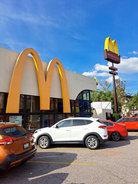 Mexico State, Mexico - Oct 11 2022: McDonald's, the hamburger and fast food restaurant, launches an expansion and digitization plan, apart from the fact that AutoMac and delivery gained strength