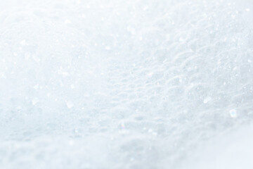 Abstract close-up white foam bubble texture background