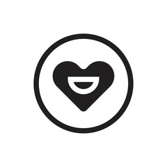 Happy heart logo design, smile love logo vector