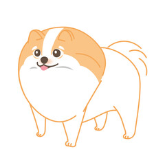 Cute dog standing and cheerful. Animals in cartoon style.