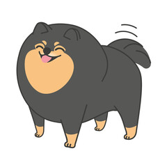 Cute dog standing and cheerful. Animals in cartoon style.