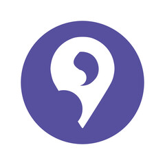 Location icon vector in trendy and unique design style in purple color. Simple Symbol concept from back to school theme collection. Suitable for many purposes design.