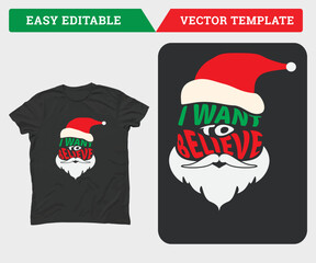 Christmas T-shirt Design, Christmas, Vector Artwork.