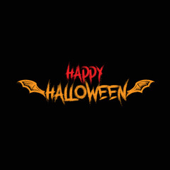 Happy Halloween Text Banner, Vector concept