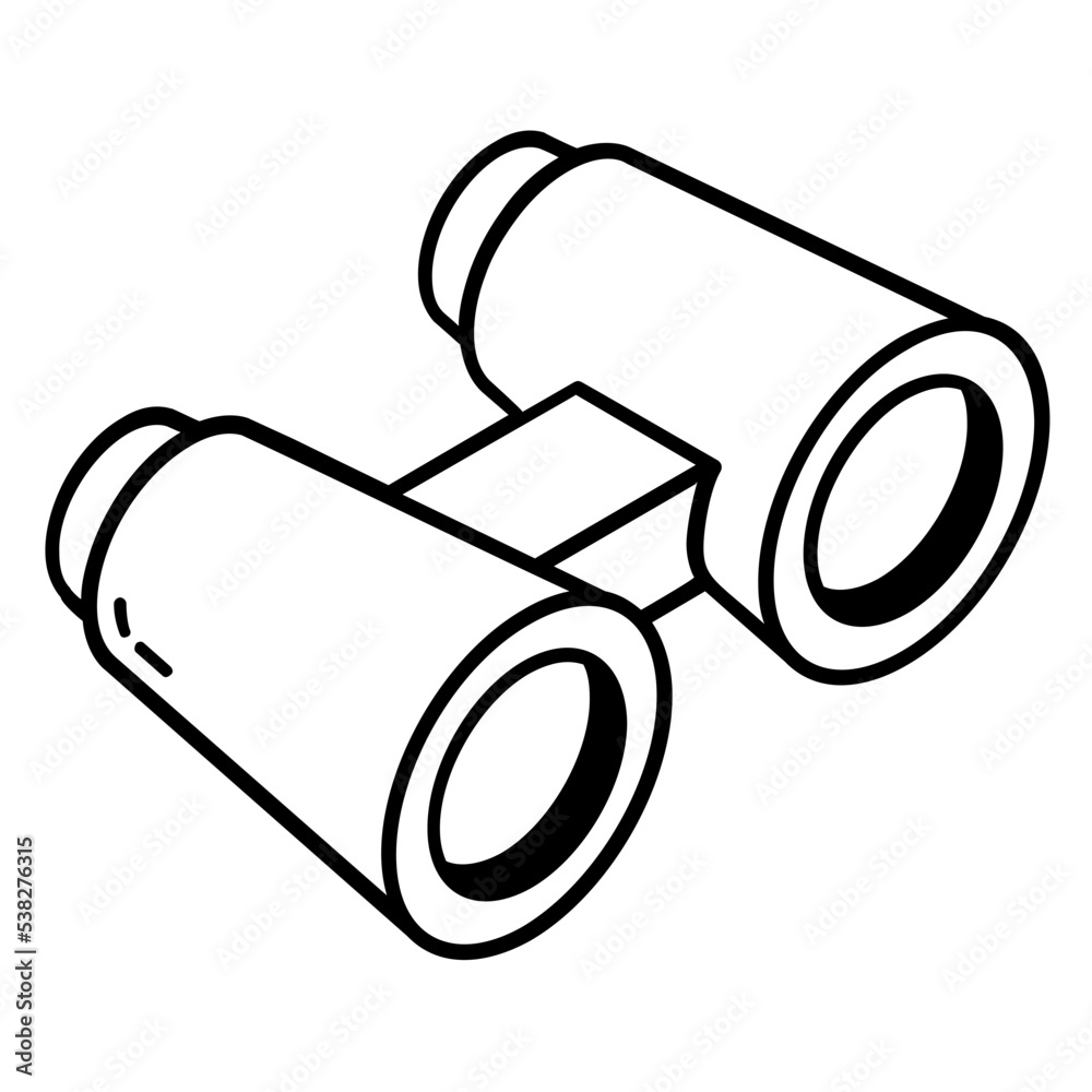 Canvas Prints check out outline isometric icon of binoculars