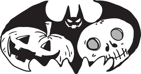 black and white halloween