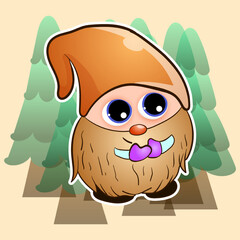 Premium vector l gnom x santa clause versi 2 vector cute charachter design.