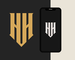 Letter H H logo design. creative minimal monochrome monogram symbol. Universal elegant vector emblem. Premium business logotype. Graphic alphabet symbol for corporate identity