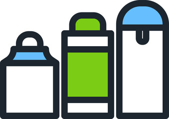 Water bottle icon, Reduce plastic waste, Zero waste.