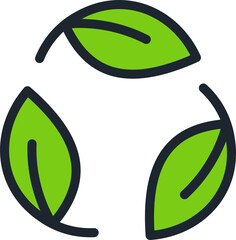 ECO green leaves icon.