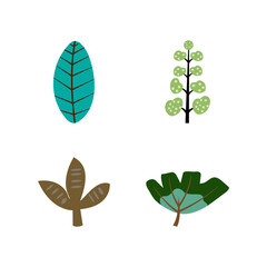 Abstract tropical leaves collection. for vector design elements.