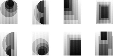 Art composition with lines .Modern art design  .Transition lines .Bauhaus art style .Geometric shape. Wall art .
