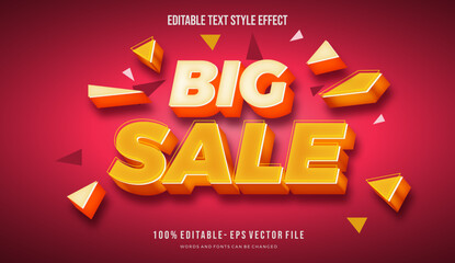Banner sale Stylish title text style effect. Editable vector font
