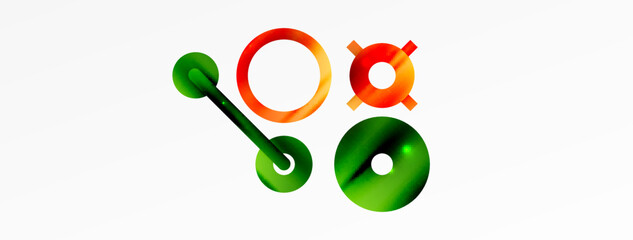 Minimal geometric abstract background. Circle, line and round shapes design. Trendy techno business template for wallpaper, banner, background or landing