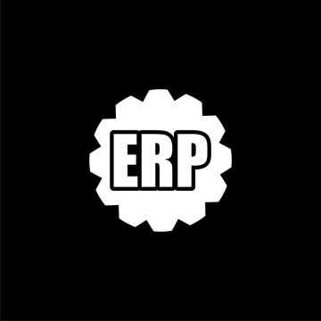 ERP icon isolated on dark background