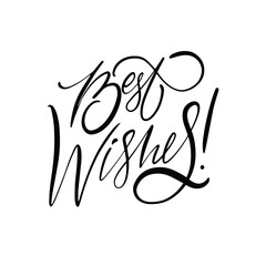 Best wishes hand drawn black color holiday winter calligraphy text.