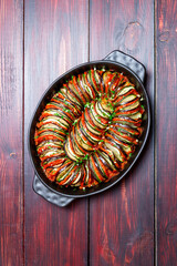 Ratatouille - traditional Provencal vegetable dish. French food. Vegetarian food. Healthy eating.