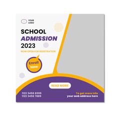 School Admission Social Media Post Design Template