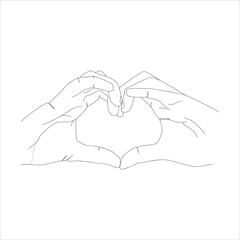 continuous line drawing minimalist design hand love one line drawing