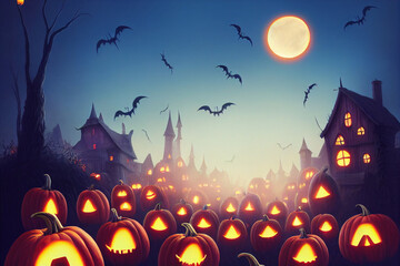 halloween background with pumpkins