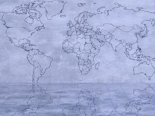 world map on paper