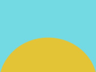 Yellow circle with blue green surface wall texture 