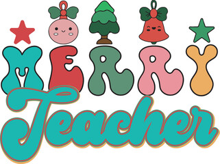 Merry Teacher Christmas Sublimation Bundle