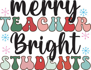 Merry Teacher Christmas Sublimation Bundle