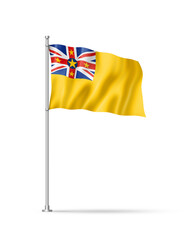 Niue flag isolated on white