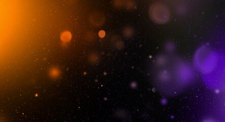 Fototapeta na wymiar Purple and yellow colorful starry sky, horizontal galaxy background