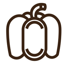 bell capsicum paprika pepper vegetable outline icon