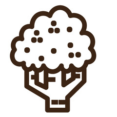 broccoli diet food fresh vegan vegetable vegetarian outline icon