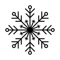 Snowflake outline icon for Christmas decoration. Flake of snow icons for UI and UX design. Christmas ornament design elements.