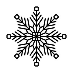 Snowflake outline icon for Christmas decoration. Flake of snow icons for UI and UX design. Christmas ornament design elements.