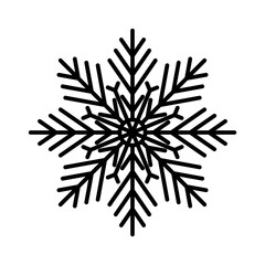 Snowflake outline icon for Christmas decoration. Flake of snow icons for UI and UX design. Christmas ornament design elements.