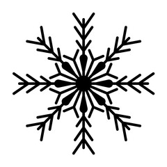 Snowflake outline icon for Christmas decoration. Flake of snow icons for UI and UX design. Christmas ornament design elements.