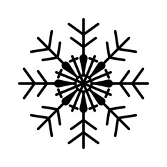 Snowflake outline icon for Christmas decoration. Flake of snow icons for UI and UX design. Christmas ornament design elements.