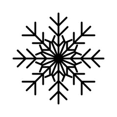Snowflake outline icon for Christmas decoration. Flake of snow icons for UI and UX design. Christmas ornament design elements.