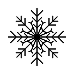 Snowflake outline icon for Christmas decoration. Flake of snow icons for UI and UX design. Christmas ornament design elements.