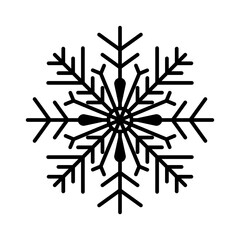 Snowflake outline icon for Christmas decoration. Flake of snow icons for UI and UX design. Christmas ornament design elements.