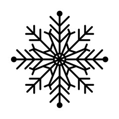 Snowflake outline icon for Christmas decoration. Flake of snow icons for UI and UX design. Christmas ornament design elements.