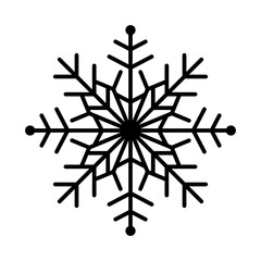 Snowflake outline icon for Christmas decoration. Flake of snow icons for UI and UX design. Christmas ornament design elements.