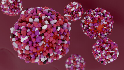 Respiratory syncytial virus 3d illustration. Respiratory infections. RSV