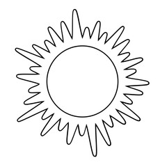 shining sun, spherical sun icon,cartoon text frame,Various circular speech bubbles, conversation